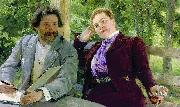 Ilya Yefimovich Repin Self portrait with Natalia Borisovna Nordman-Severova. Spain oil painting artist